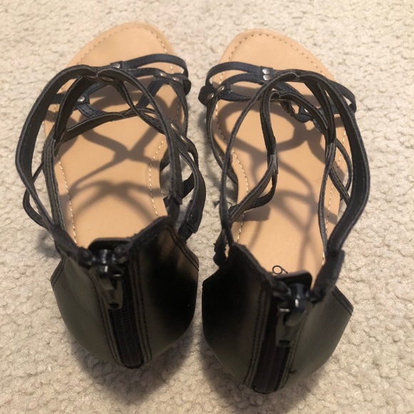 Black and Gold Strappy Sandals - Picture 2 of 2